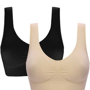 Seamless Comfort Bra Set - Black and Tan
